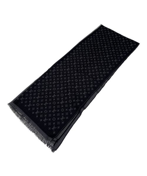 LOUIS VUITTON（ルイ ヴィトン）LOUIS VUITTON (ルイ ヴィトン) エトール・モノグラムラインズ マフラー ブラックの古着・服飾アイテム