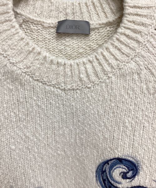 Christian Dior（クリスチャン ディオール）Christian Dior (クリスチャン ディオール) 22SS Tiger Embroidery  Sweater （タイガーエンブロイダリーセーター） アイボリー サイズ:Mの古着・服飾アイテム