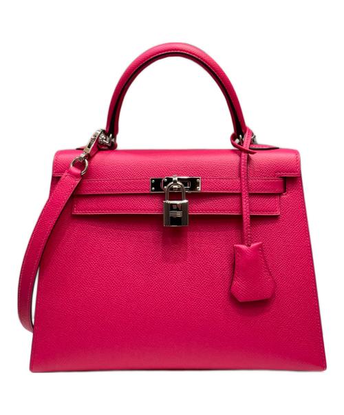 HERMES（エルメス）HERMES (エルメス) ケリー25 外縫い/シルバー金具/ヴォーエプソン/ショッキングピンク/Z刻印 ショッキングピンク系 サイズ:25の古着・服飾アイテム