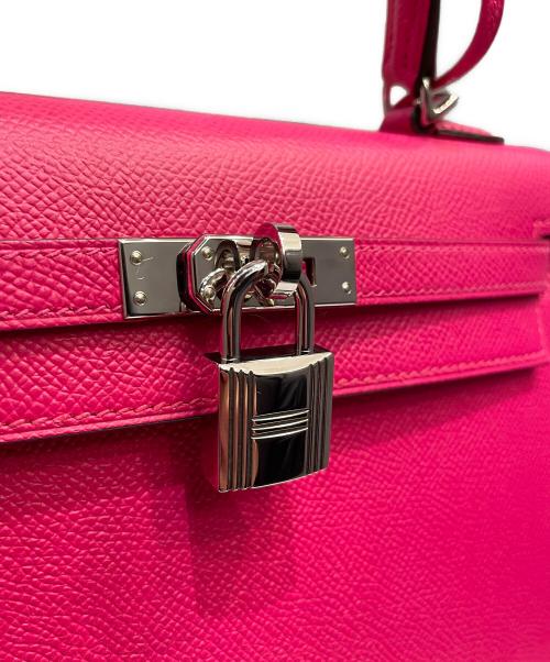 HERMES（エルメス）HERMES (エルメス) ケリー25 外縫い/シルバー金具/ヴォーエプソン/ショッキングピンク/Z刻印 ショッキングピンク系 サイズ:25の古着・服飾アイテム