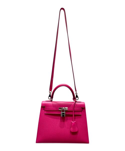 HERMES（エルメス）HERMES (エルメス) ケリー25 外縫い/シルバー金具/ヴォーエプソン/ショッキングピンク/Z刻印 ショッキングピンク系 サイズ:25の古着・服飾アイテム