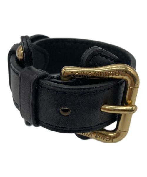 LOUIS VUITTON（ルイ ヴィトン）LOUIS VUITTON (ルイ ヴィトン) レザーバングル ブラックの古着・服飾アイテム