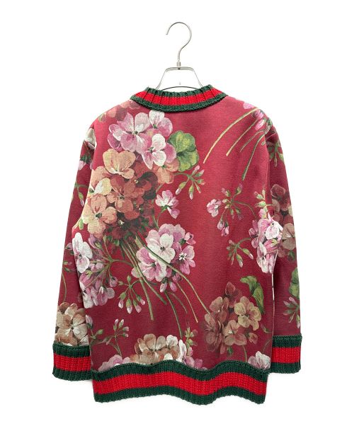 GUCCI（グッチ）GUCCI (グッチ) フラワープリントクルーネック レッド サイズ:Mの古着・服飾アイテム