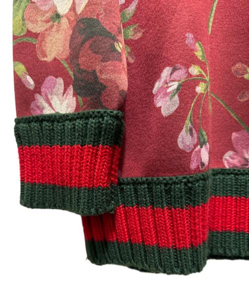 GUCCI（グッチ）GUCCI (グッチ) フラワープリントクルーネック レッド サイズ:Mの古着・服飾アイテム