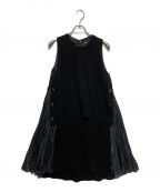 MULLERミューラー）の古着「ニットプリーツワンピース」｜ブラック