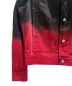 中古・古着 LOUIS VUITTON (ルイ ヴィトン) モノグラムグラデーションデニムジャケット ブラック×レッド サイズ:52：280000円