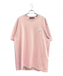 LOUIS VUITTON（ルイ ヴィトン）の古着「シグネチャー ショートスリーブ ニットカットソー」｜ピンク