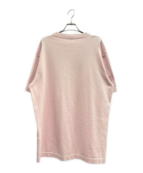 LOUIS VUITTON（ルイ ヴィトン）LOUIS VUITTON (ルイ ヴィトン) シグネチャー ショートスリーブ ニットカットソー ピンク サイズ:Lの古着・服飾アイテム