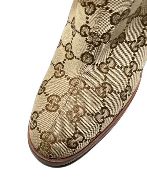GUCCI（グッチ）GUCCI (グッチ) GG柄ロングブーツ ブラウン サイズ:36の古着・服飾アイテム
