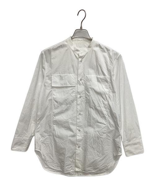 JIL SANDER（ジルサンダー）JIL SANDER (ジルサンダー) ノーカラーシャツ ホワイト サイズ:38の古着・服飾アイテム