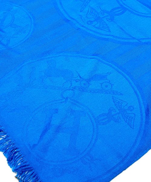 HERMES（エルメス）HERMES (エルメス) ストール 《ニュー・リブリス》 ブルーの古着・服飾アイテム