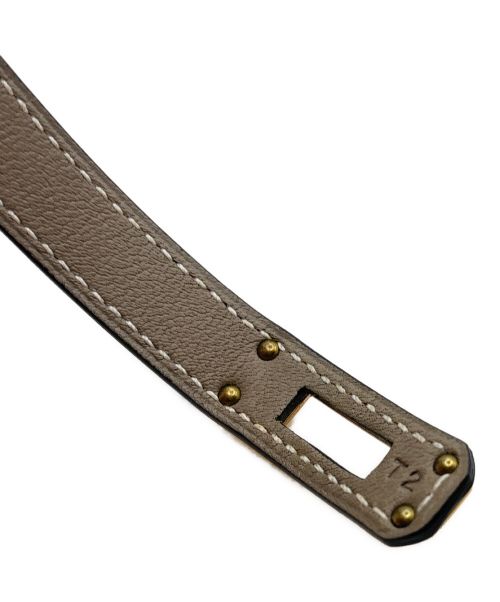 HERMES（エルメス）HERMES (エルメス) レザーブレスレット 《ケリー》 ドゥブルトゥール ブラウンの古着・服飾アイテム