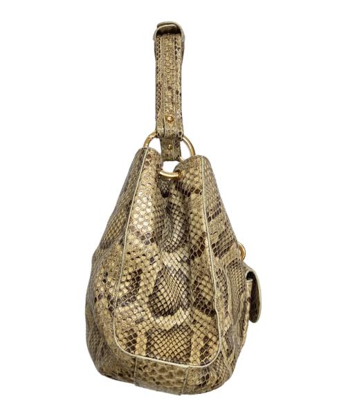 TOD'S（トッズ）TOD'S (トッズ) パイソンショルダーバッグ ベージュの古着・服飾アイテム
