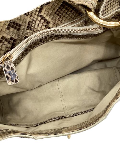 TOD'S（トッズ）TOD'S (トッズ) パイソンショルダーバッグ ベージュの古着・服飾アイテム