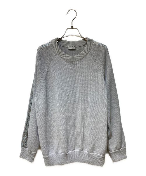 Christian Dior（クリスチャン ディオール）Christian Dior (クリスチャン ディオール) Oblique crew neck knit（オブリ―ククルーネックニット） グレー サイズ:Lの古着・服飾アイテム