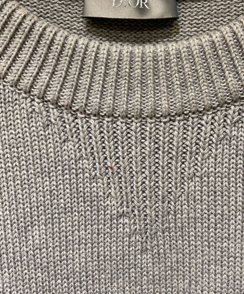 Christian Dior（クリスチャン ディオール）Christian Dior (クリスチャン ディオール) Oblique crew neck knit（オブリ―ククルーネックニット） グレー サイズ:Lの古着・服飾アイテム
