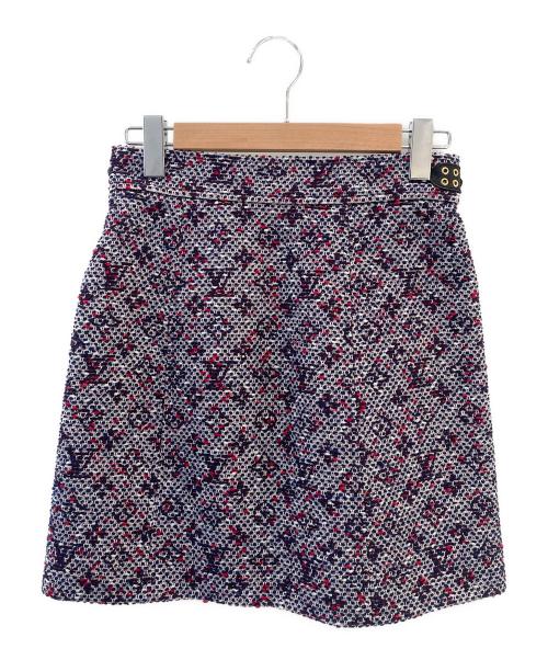 LOUIS VUITTON（ルイ ヴィトン）LOUIS VUITTON (ルイ ヴィトン) ツイードスカート ネイビー×レッド サイズ:36の古着・服飾アイテム