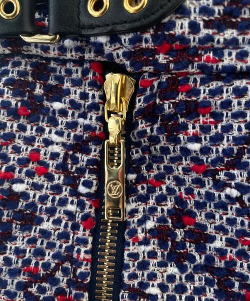 LOUIS VUITTON（ルイ ヴィトン）LOUIS VUITTON (ルイ ヴィトン) ツイードスカート ネイビー×レッド サイズ:36の古着・服飾アイテム