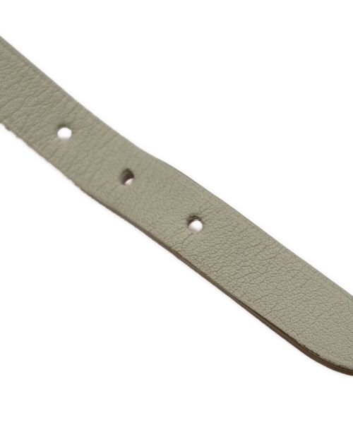 HERMES（エルメス）HERMES (エルメス) レザーブレスレット 《ビーアピ》 ドゥブルトゥール ライトグレー×ピンクの古着・服飾アイテム