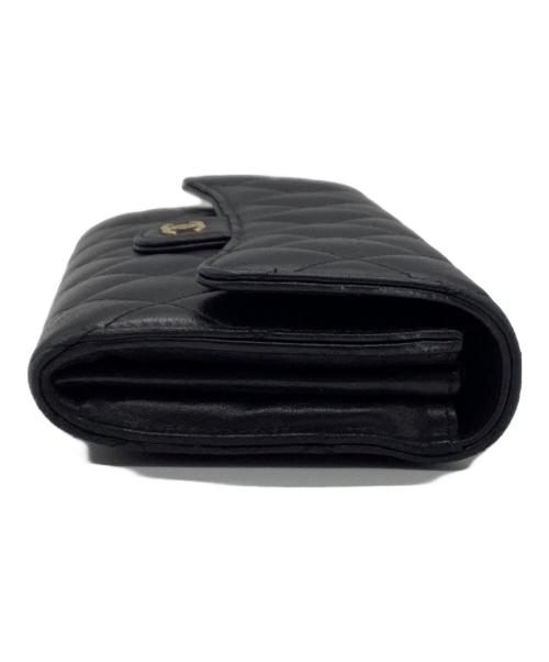 CHANEL（シャネル）CHANEL (シャネル) マトラッセロングフラップウォレット ブラックの古着・服飾アイテム