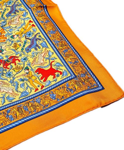 HERMES（エルメス）HERMES (エルメス) カレ90 CHASSE EN INDE インドの狩猟 オレンジ サイズ:90 未使用品の古着・服飾アイテム