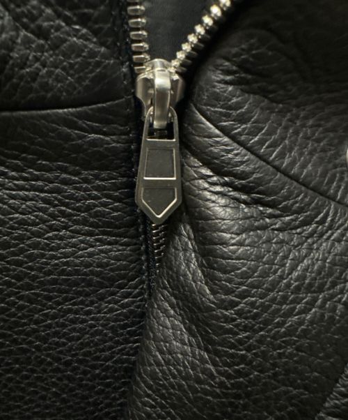 HERMES（エルメス）HERMES (エルメス) レザーフーディコート ブラック サイズ:50の古着・服飾アイテム