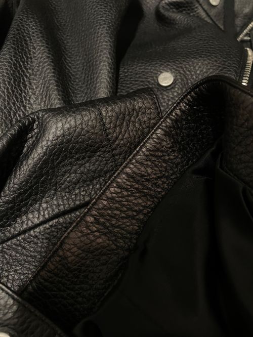 HERMES（エルメス）HERMES (エルメス) レザーフーディコート ブラック サイズ:50の古着・服飾アイテム