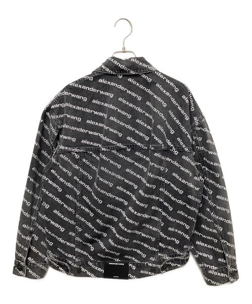 ALEXANDER WANG（アレキサンダー・ワン）ALEXANDER WANG (アレキサンダーワン) ALL OVER LOGO DENIM JACKET ブラック サイズ:XSの古着・服飾アイテム
