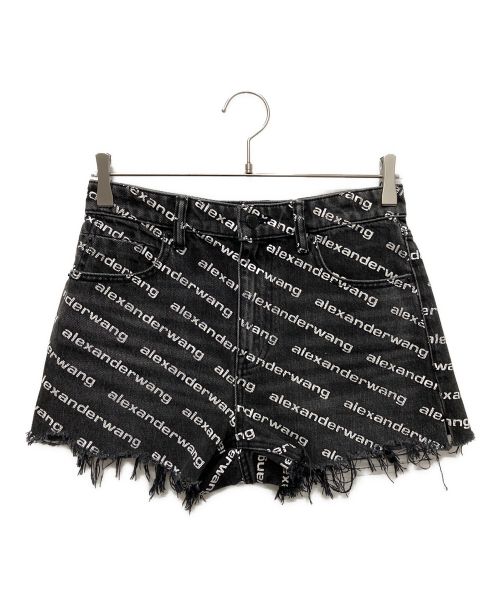 ALEXANDER WANG（アレキサンダー・ワン）ALEXANDER WANG (アレキサンダーワン) デニム バイト ロゴショーツ ブラック サイズ:26の古着・服飾アイテム