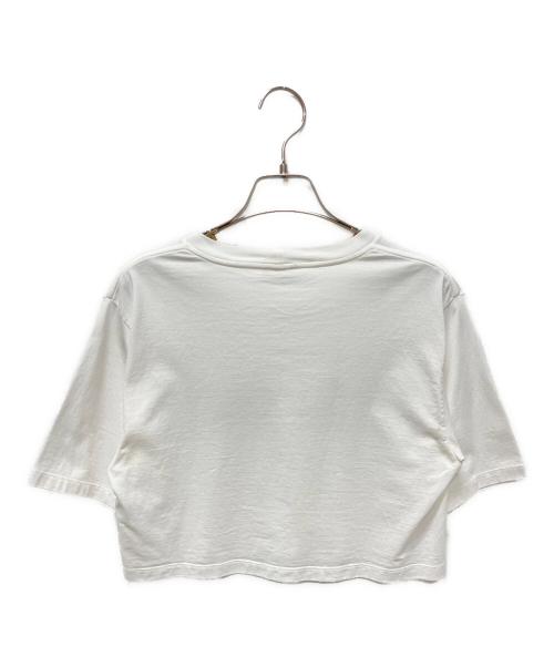 CELINE（セリーヌ）CELINE (セリーヌ) クロップド CELINE Tシャツ / コットンジャージー ホワイト サイズ:XSの古着・服飾アイテム