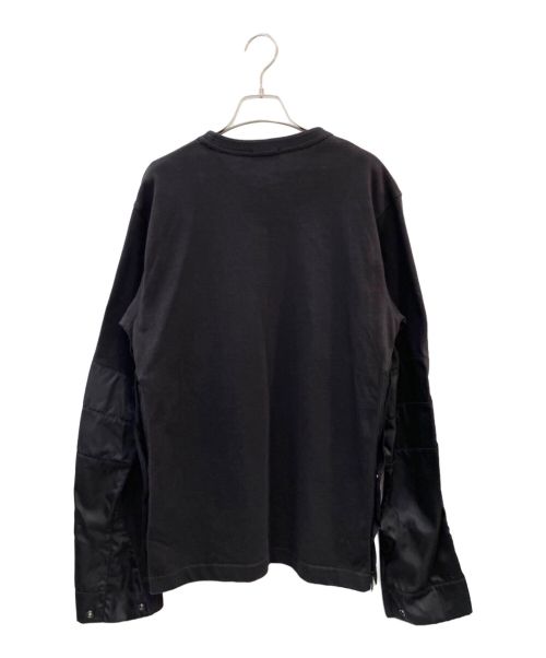 Christian Dior（クリスチャン ディオール）Christian Dior (クリスチャン ディオール) sacai (サカイ) コットン×ナイロン ドッキングプルオーバー ブラック サイズ:Mの古着・服飾アイテム