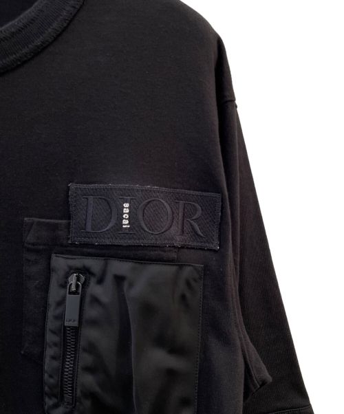 Christian Dior（クリスチャン ディオール）Christian Dior (クリスチャン ディオール) sacai (サカイ) コットン×ナイロン ドッキングプルオーバー ブラック サイズ:Mの古着・服飾アイテム