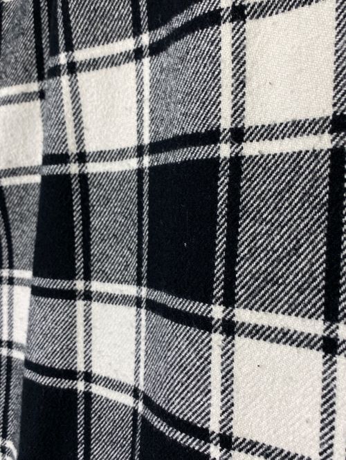 VETEMENTS（ヴェトモン）VETEMENTS (ヴェトモン) MY NAME IS FLANNEL SHIRT グレー×ホワイト サイズ:Mの古着・服飾アイテム