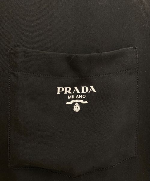 PRADA（プラダ）PRADA (プラダ) Short sleeve silk twill shirt（半袖シルクツイルシャツ） ブラック サイズ:XXLの古着・服飾アイテム