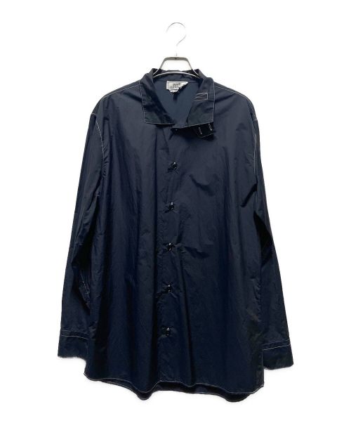 HERMES（エルメス）HERMES (エルメス) バンドカラーシャツ ネイビー サイズ:39の古着・服飾アイテム