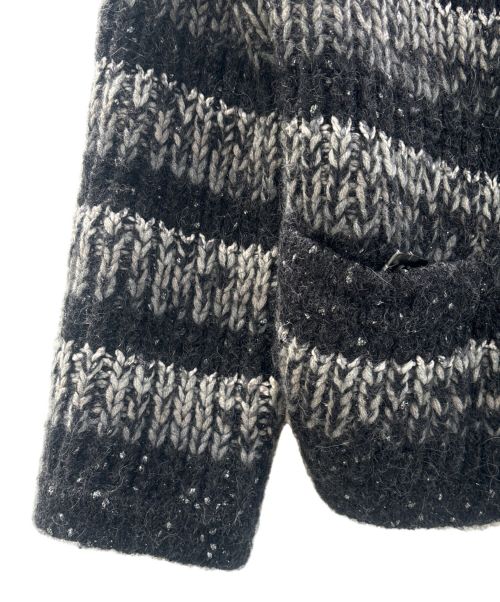 CHANEL（シャネル）CHANEL (シャネル) ココマークプレートボタンニットカーディガン ブラック×グレー サイズ:34の古着・服飾アイテム