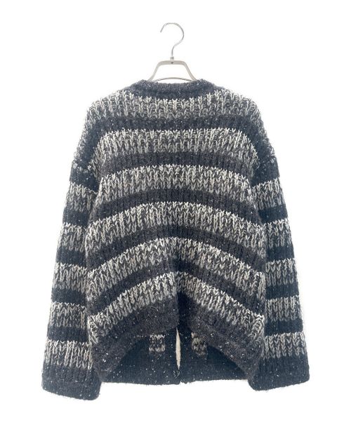 CHANEL（シャネル）CHANEL (シャネル) ココマークプレートボタンニットカーディガン ブラック×グレー サイズ:34の古着・服飾アイテム