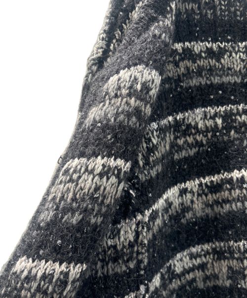 CHANEL（シャネル）CHANEL (シャネル) ココマークプレートボタンニットカーディガン ブラック×グレー サイズ:34の古着・服飾アイテム