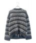 CHANEL (シャネル) ココマークプレートボタンニットカーディガン ブラック×グレー サイズ:34：220000円