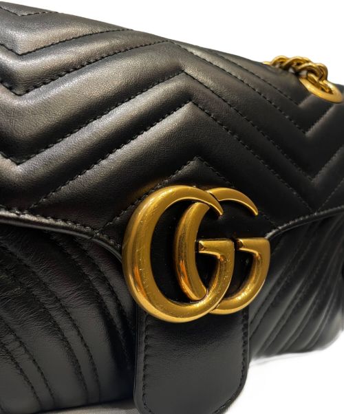 GUCCI（グッチ）GUCCI (グッチ) GGマーモント キルティング スモールショルダーバッグ ブラック サイズ:スモールの古着・服飾アイテム