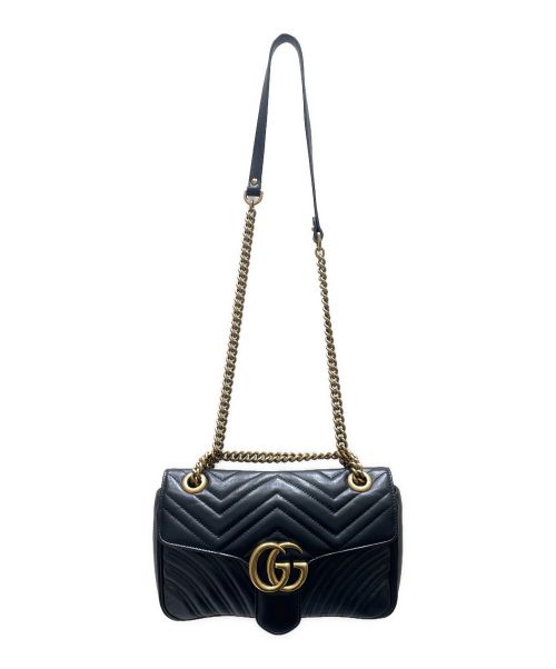 GUCCI（グッチ）GUCCI (グッチ) GGマーモント キルティング スモールショルダーバッグ ブラック サイズ:スモールの古着・服飾アイテム