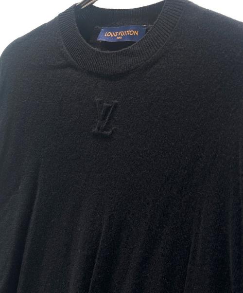 LOUIS VUITTON（ルイ ヴィトン）LOUIS VUITTON (ルイ ヴィトン) 23SS LVエンボスロゴ カシミヤ ニットプルーバー ブラック サイズ:Mの古着・服飾アイテム