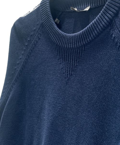 Christian Dior（クリスチャン ディオール）Christian Dior (クリスチャン ディオール) オブリーク ロゴアームニットプルオーバー ネイビー サイズ:Lの古着・服飾アイテム