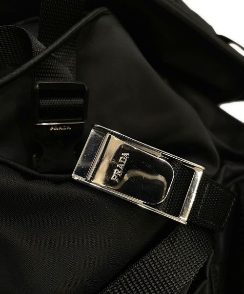 PRADA（プラダ）PRADA (プラダ) Re-Nylon xサフィアーノレザー バックパック ブラック サイズ:‐の古着・服飾アイテム
