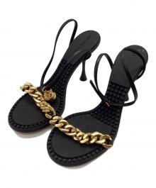 BOTTEGA VENETA（ボッテガベネタ）の古着「ブラック Dot ヒール サンダル」｜ブラック