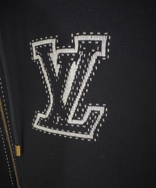 LOUIS VUITTON（ルイ ヴィトン）LOUIS VUITTON (ルイ ヴィトン) グラフィックインターシャジップコットンフーディ ブラック サイズ:XLの古着・服飾アイテム