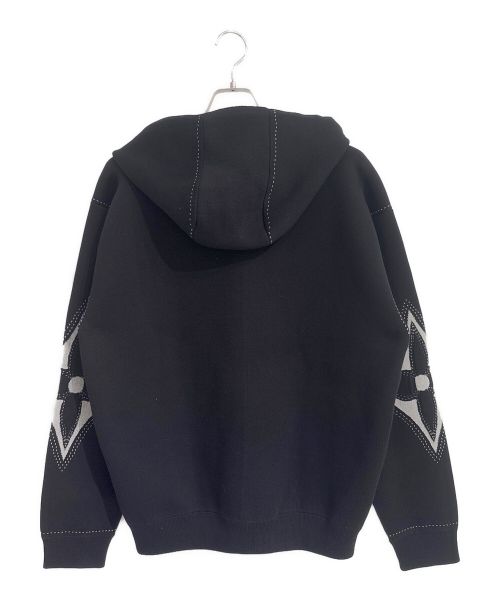 LOUIS VUITTON（ルイ ヴィトン）LOUIS VUITTON (ルイ ヴィトン) グラフィックインターシャジップコットンフーディ ブラック サイズ:XLの古着・服飾アイテム