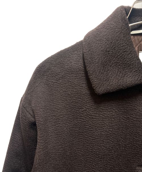 HERMES（エルメス）HERMES (エルメス) セリエボタン中綿ステンカラーアルパカ混コート ブラウン サイズ:34の古着・服飾アイテム