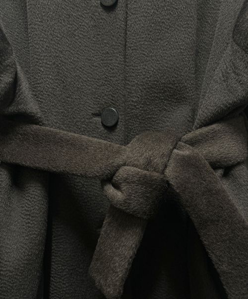 HERMES（エルメス）HERMES (エルメス) セリエボタン中綿ステンカラーアルパカ混コート ブラウン サイズ:34の古着・服飾アイテム