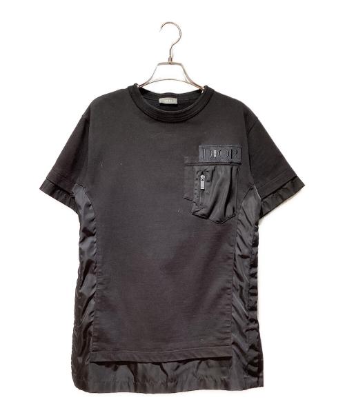 Dior（ディオール）Dior (ディオール) sacai (サカイ) 21AW ナイロンドッキングカットソー ブラック サイズ:XSの古着・服飾アイテム